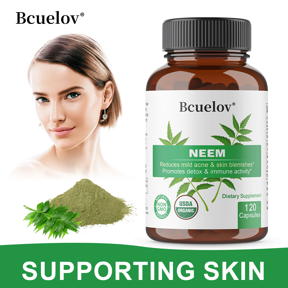 Herbal And Wellness - Organik Neem Yaprağı Kapsülleri, Berrak Cilt,
