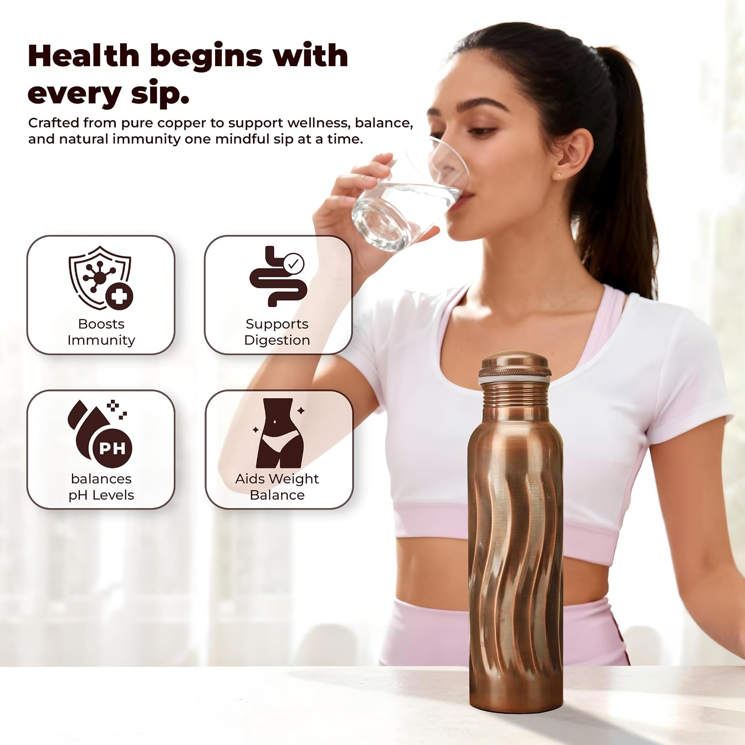 Antik Bakır Su Şişeleri 1000ml - Ayurvedic & Herbal Wellness Kits incelemesi ve fiyatı